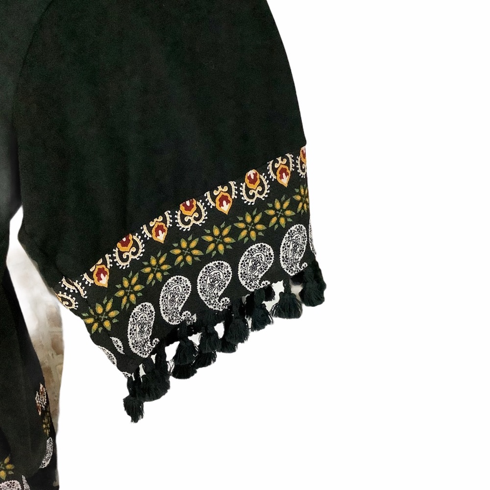 ANTHROPOLOGIE W5 Black/Paisley V-Neck Top SZ-S - Picture 5 of 8